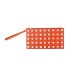 Michael Kors - Bold Studded Textured Leather Wristlet Clutch - Orange Michael Kors