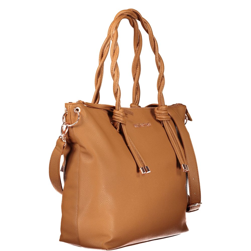 Valentino - Sophisticated Braided Handle Tote Bag - Brown Mario Valentino