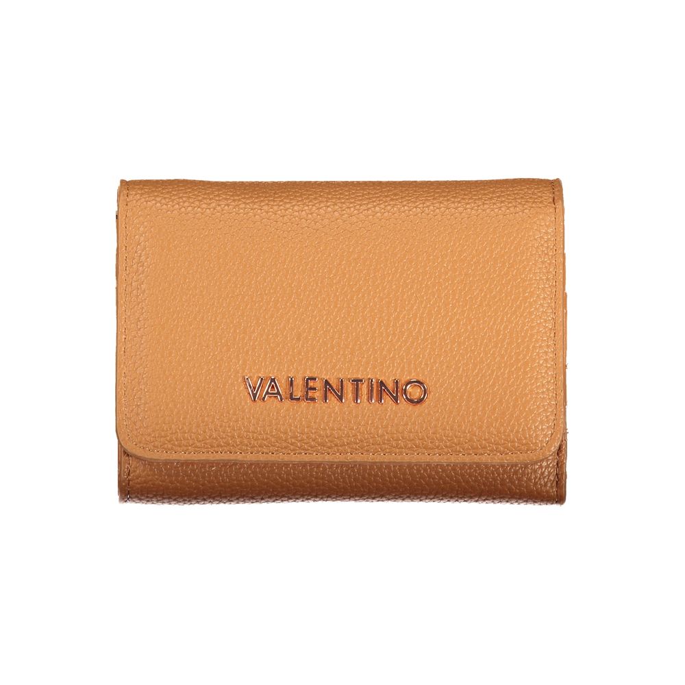 Valentino - Polished Textured Compact Flap Wallet - Brown Mario Valentino