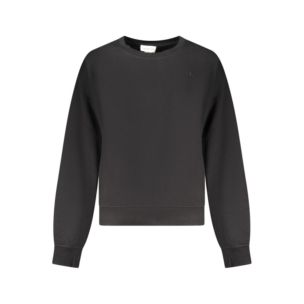 Calvin Klein - Sleek Cotton Blend Regular Fit Crew Neck Sweatshirt - Black Calvin Klein