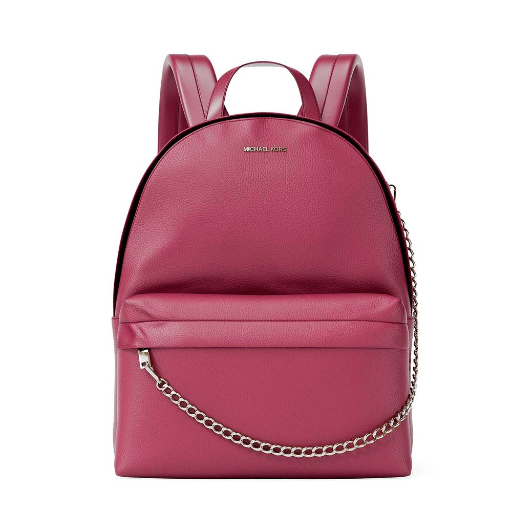 Michael Kors - Sleek Chain Accent Faux Leather Backpack - Pink Michael Kors
