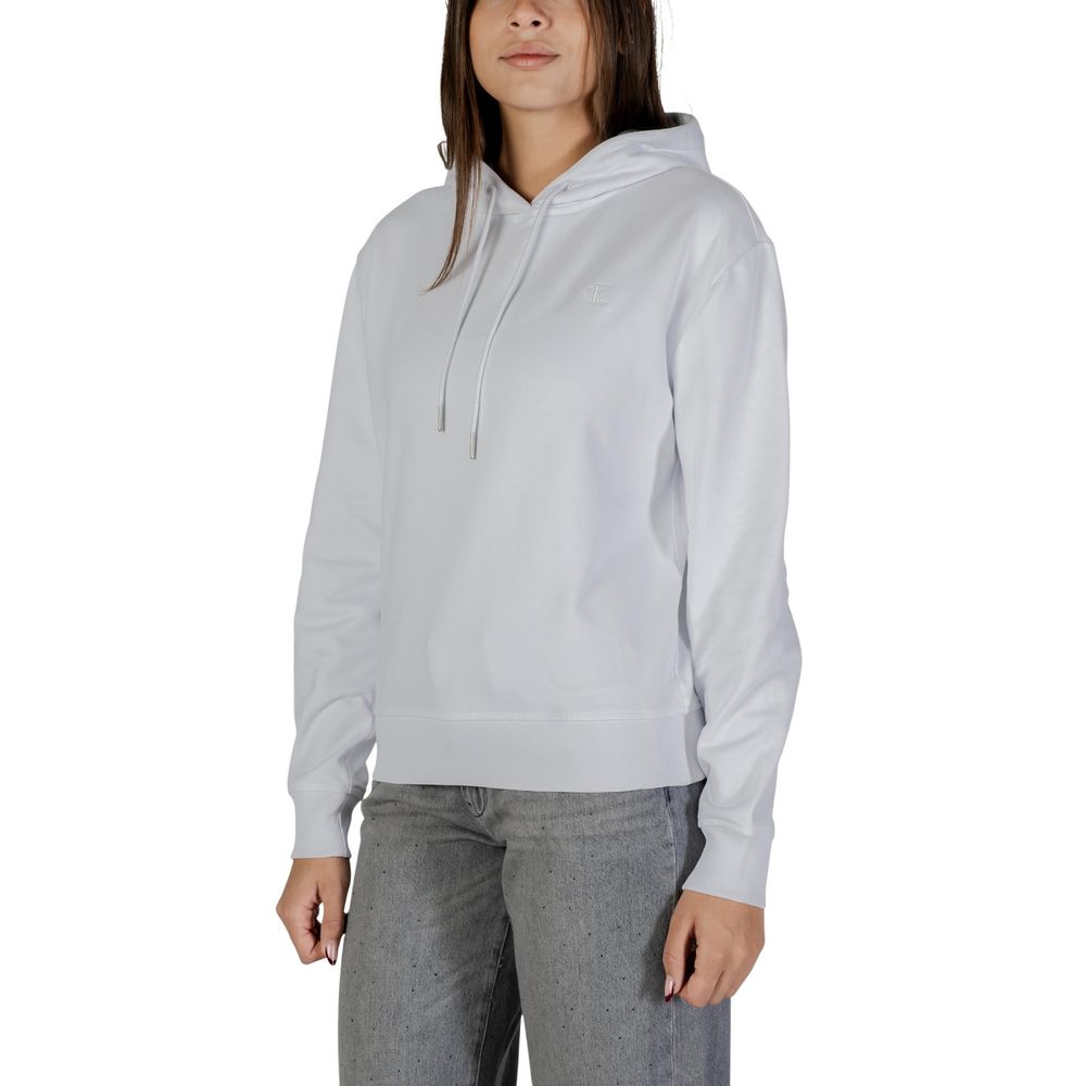 Calvin Klein Jeans - Minimalist Cotton Blend Regular Fit Pullover Hoodie - White Calvin Klein Jeans