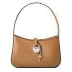 Michael Kors - Soft Faux Fur Structured Top Handle Shoulder Bag with Lock Charm - Brown Michael Kors