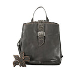 Desigual - Edgy PU Leather Convertible Backpack with Floral Charm - Black Desigual