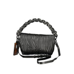 Desigual - Edgy Embossed Zebra Print Braided Handle Shoulder Bag - Black Desigual
