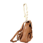 Desigual - Boho Embossed Faux Leather Mini Backpack with Knotted Rope Handles - Brown Desigual
