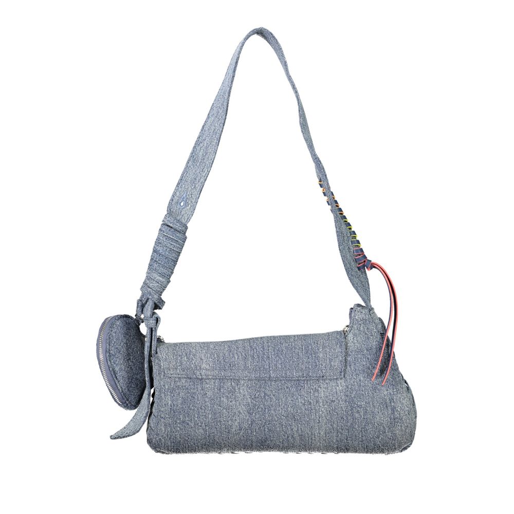 Desigual - Eclectic Denim Shoulder Bag With Heart Charm - Azzurro Desigual