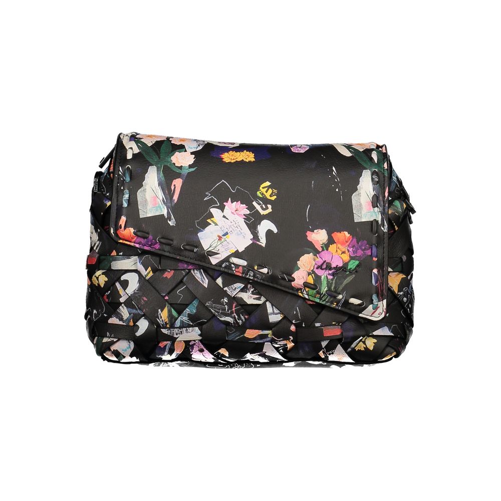 Desigual - Artistic Woven Floral Print Mini Crossbody Bag - Black Floral Desigual