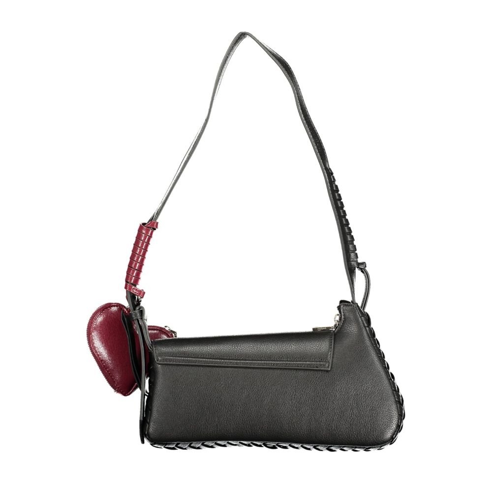 Desigual - Playful Polyethylene Shoulder Bag with Heart Charm - Black Desigual