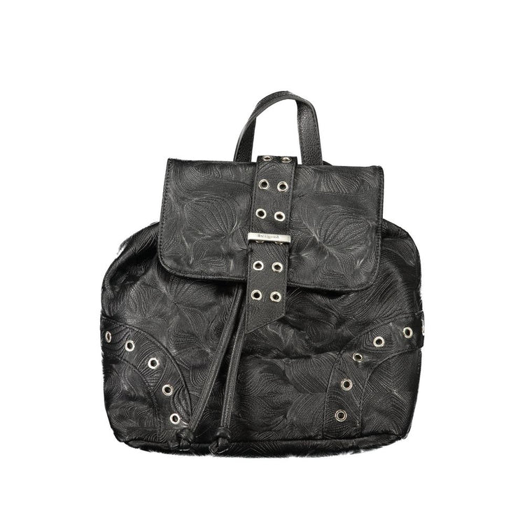Desigual - Edgy Textured Polyethylene Short Backpack with Eyelets - Black Desigual