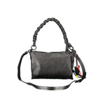 Desigual - Edgy Braided Handle Perforated Faux Leather Shoulder Bag - Black Desigual