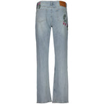 Desigual - Romantic Floral Embroidered Straight-Leg Jeans - Light Blue Desigual