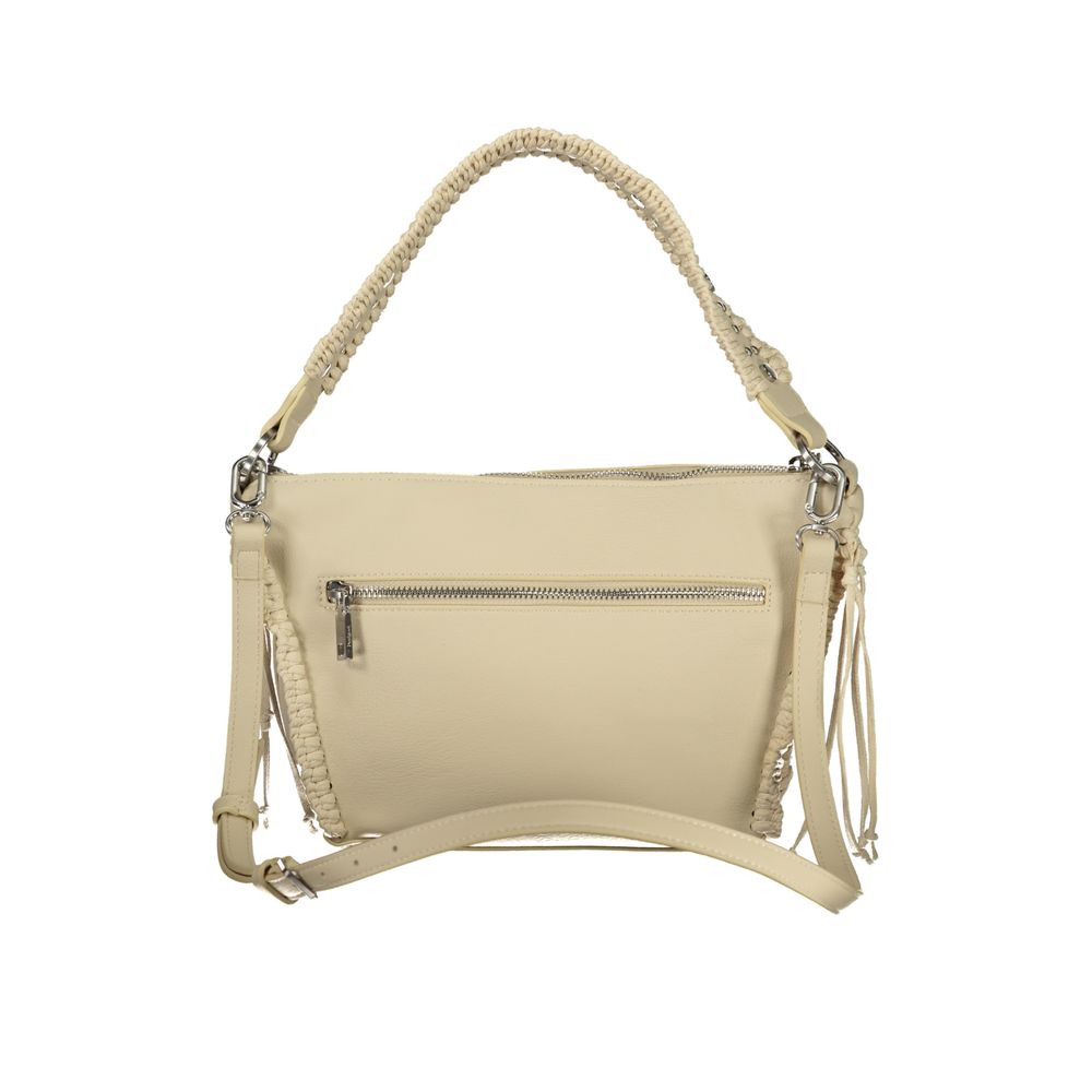 Desigual - Bohemian Studded Braided Handle Shoulder Bag - Beige Desigual