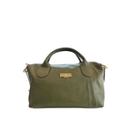 Baldinini Trend - Structured Textured Leather Top Handle Shoulder Bag - Olive Green Baldinini Trend
