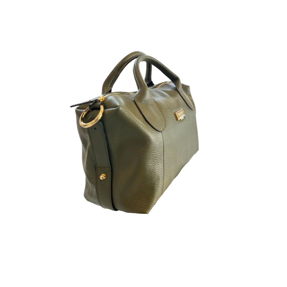 Baldinini Trend - Structured Textured Leather Top Handle Shoulder Bag - Olive Green Baldinini Trend