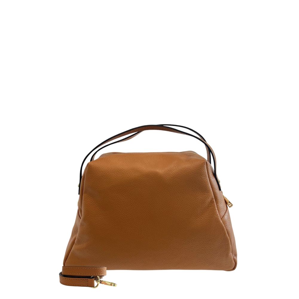 Baldinini Trend - Structured Textured Shoulder Bag With Top Handles - Tan Baldinini Trend
