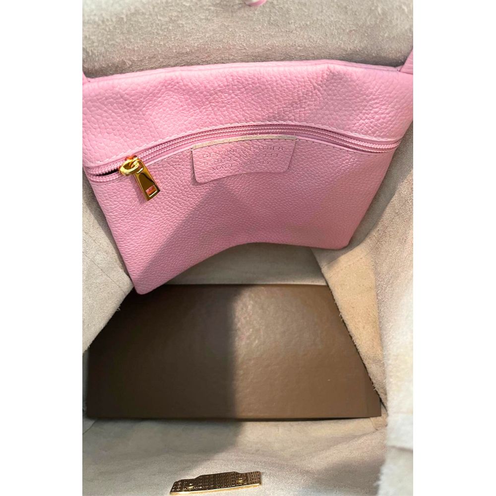 Baldinini Trend - Chic Pebbled Leather Shoulder Tote Bag - Pink Baldinini Trend