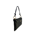 Baldinini Trend - Textured Cowhide Shoulder Bag with Gold Ring Hardware - Black Baldinini Trend