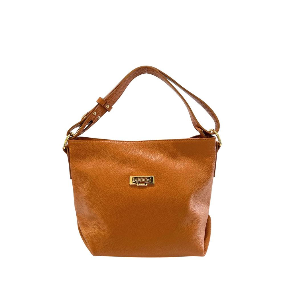 Baldinini Trend - Polished Textured Cowhide Shoulder Bag - Brown Baldinini Trend