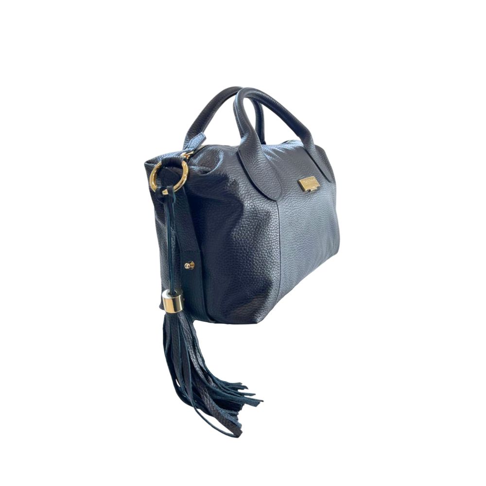 Baldinini Trend - Textured Cowhide Shoulder Bag with Fringe Tassel - Blue Baldinini Trend