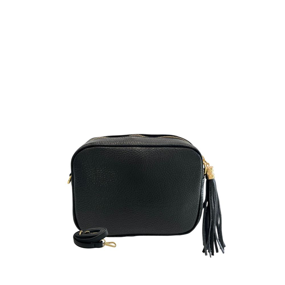 Baldinini Trend - Textured Cowhide Crossbody Bag with Tassel - Black Baldinini Trend