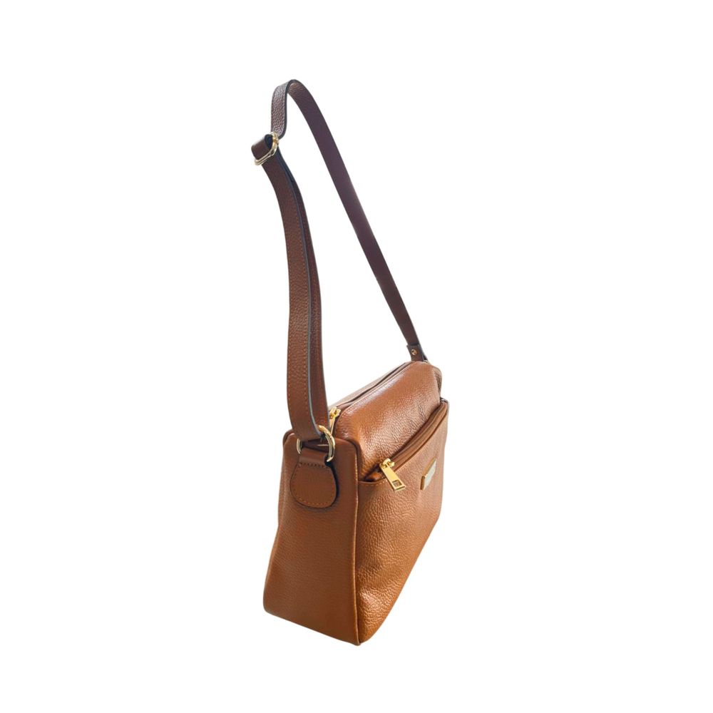 Baldinini Trend - Textured Cowhide Adjustable Crossbody Bag - Brown Baldinini Trend