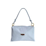 Baldinini Trend - Sleek Blue Cowhide Clutch Bag With Gold Hardware - Blue Baldinini Trend