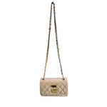 Baldinini Trend - Elegant Quilted Cowhide Mini Crossbody Bag - Beige Baldinini Trend