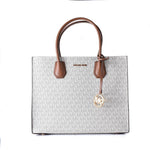 Michael Kors - Structured Monogram Leather Top Handle Tote - Grey Michael Kors
