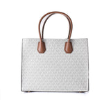 Michael Kors - Structured Monogram Leather Top Handle Tote - Grey Michael Kors