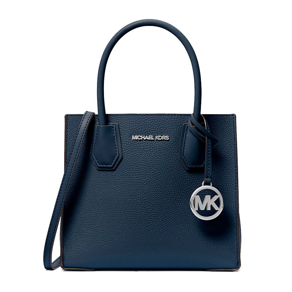 Michael Kors - Polished Textured Structured Tote Bag - Navy Michael Kors