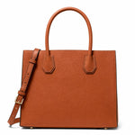 Michael Kors - Polished Textured Structured Tote Bag With Gold Hardware - Brown Michael Kors