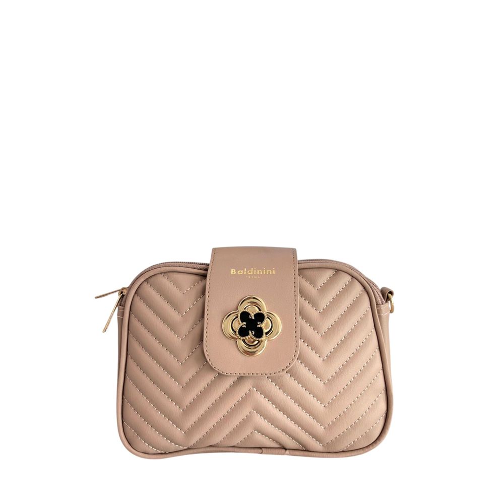 Baldinini Trend - Chic Quilted Chevron Crossbody Bag - Beige Baldinini Trend