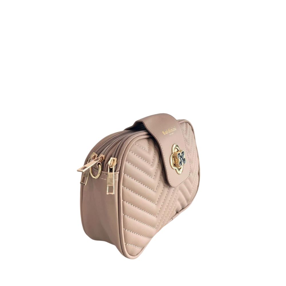 Baldinini Trend - Chic Quilted Chevron Crossbody Bag - Beige Baldinini Trend