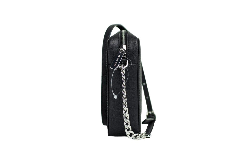 Michael Kors - Polished Saffiano Leather Structured Crossbody Bag - Black Michael Kors