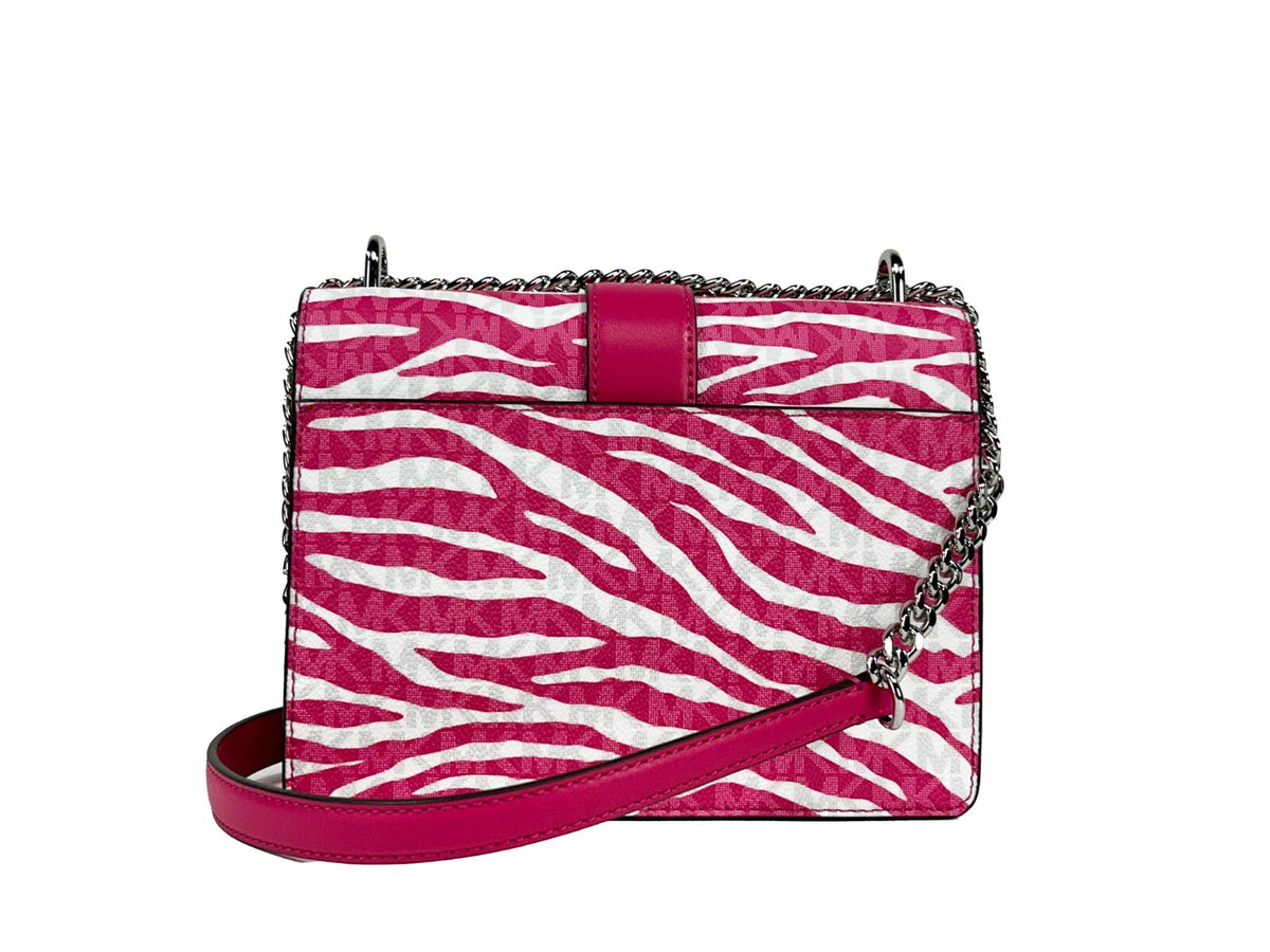 Michael Kors - Bold Zebra Print Compact Crossbody Bag - Dragon Fruit Michael Kors