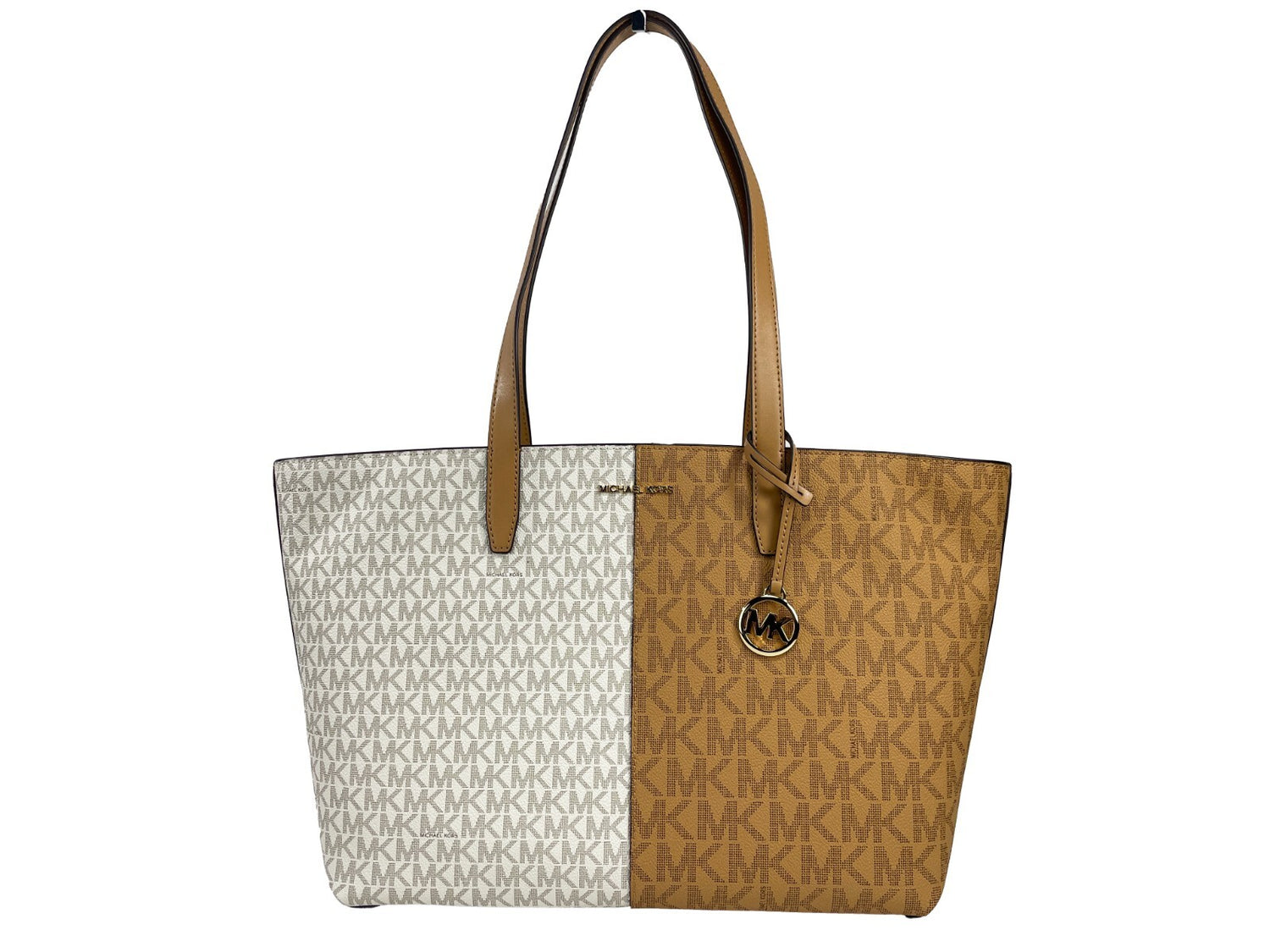 Michael Kors - Sophisticated Reversible Logo Medium Tote Bag - Brown Beige Michael Kors