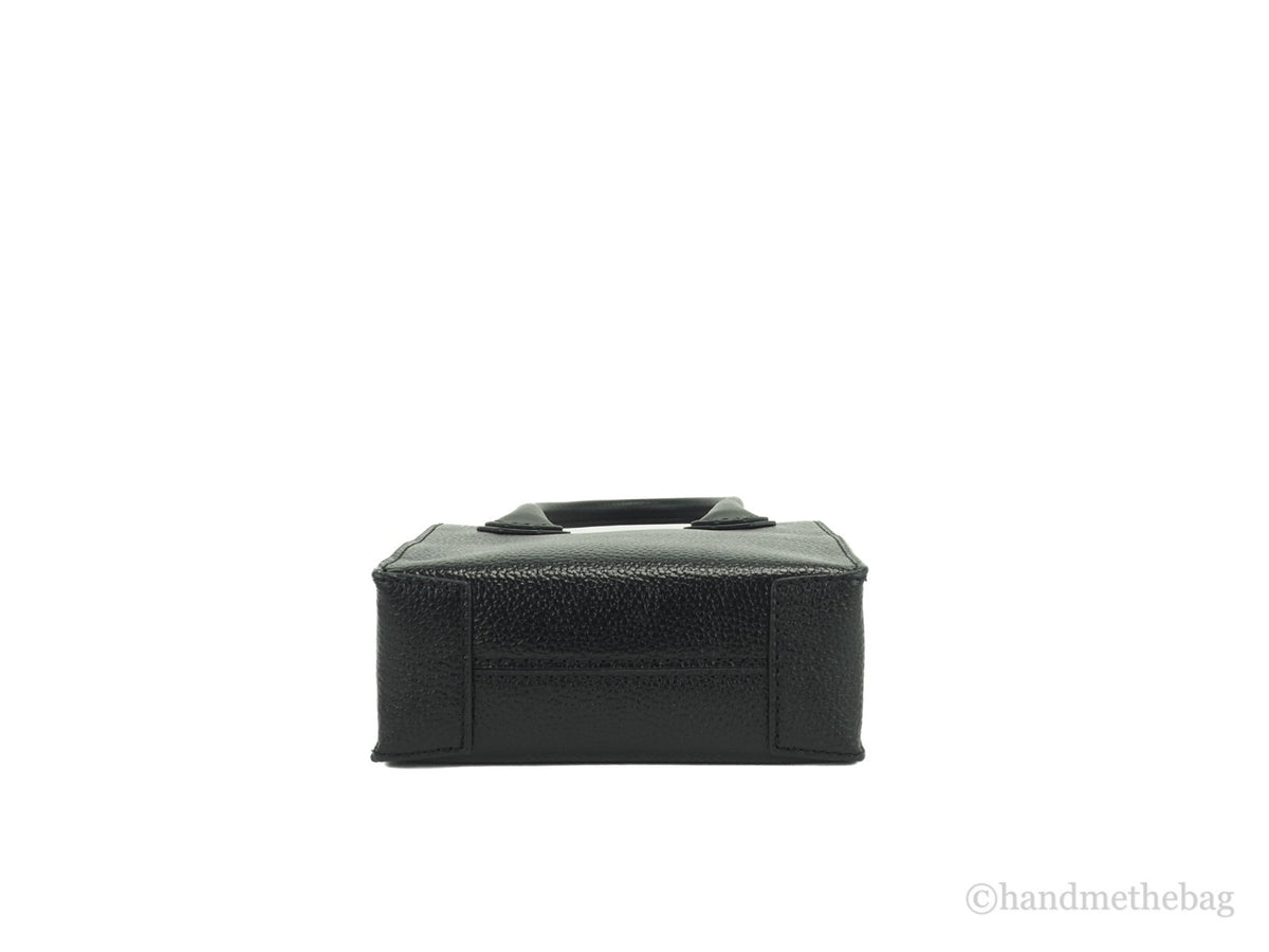Michael Kors - Polished Textured Leather Mini Crossbody Bag - Black Michael Kors
