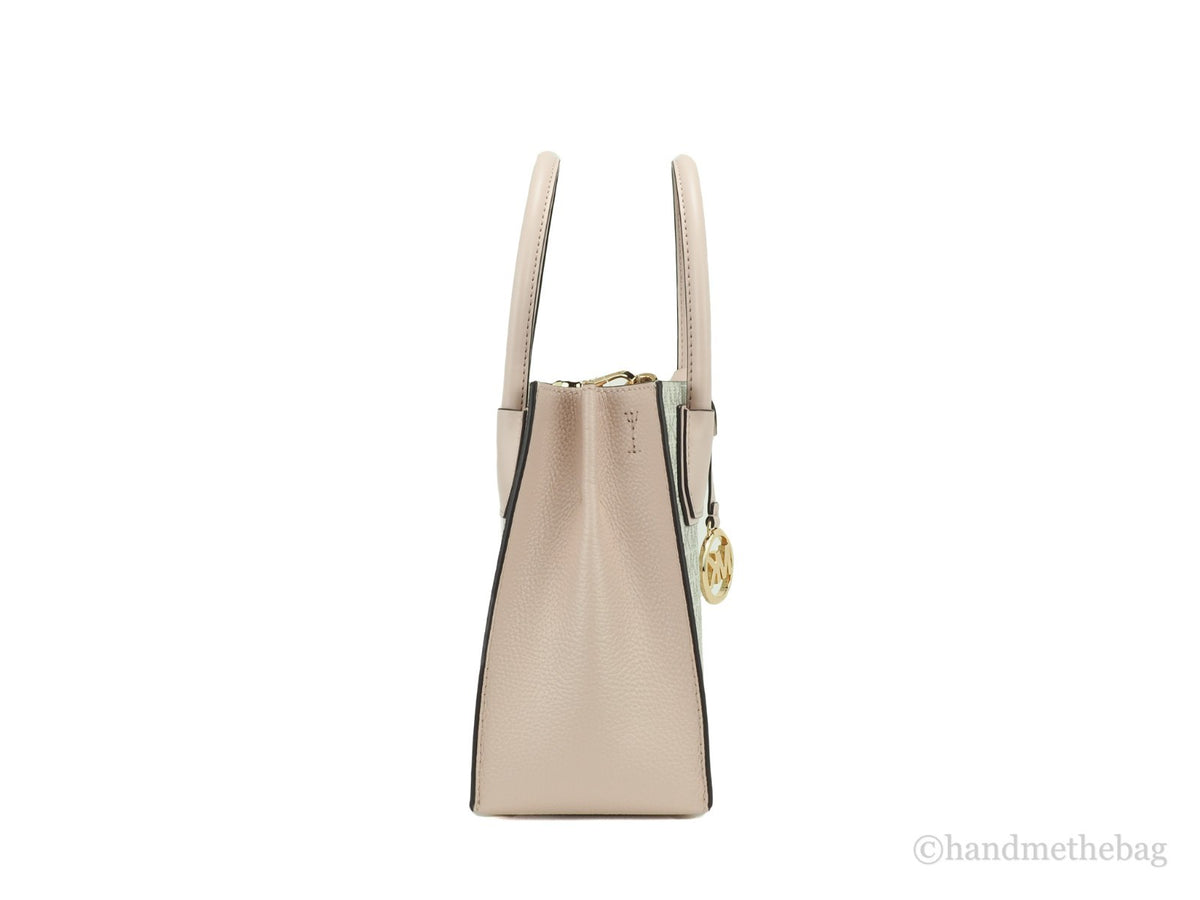 Michael Kors - Sophisticated Logo Print Structured Crossbody Bag - Powder Blush Multi Michael Kors