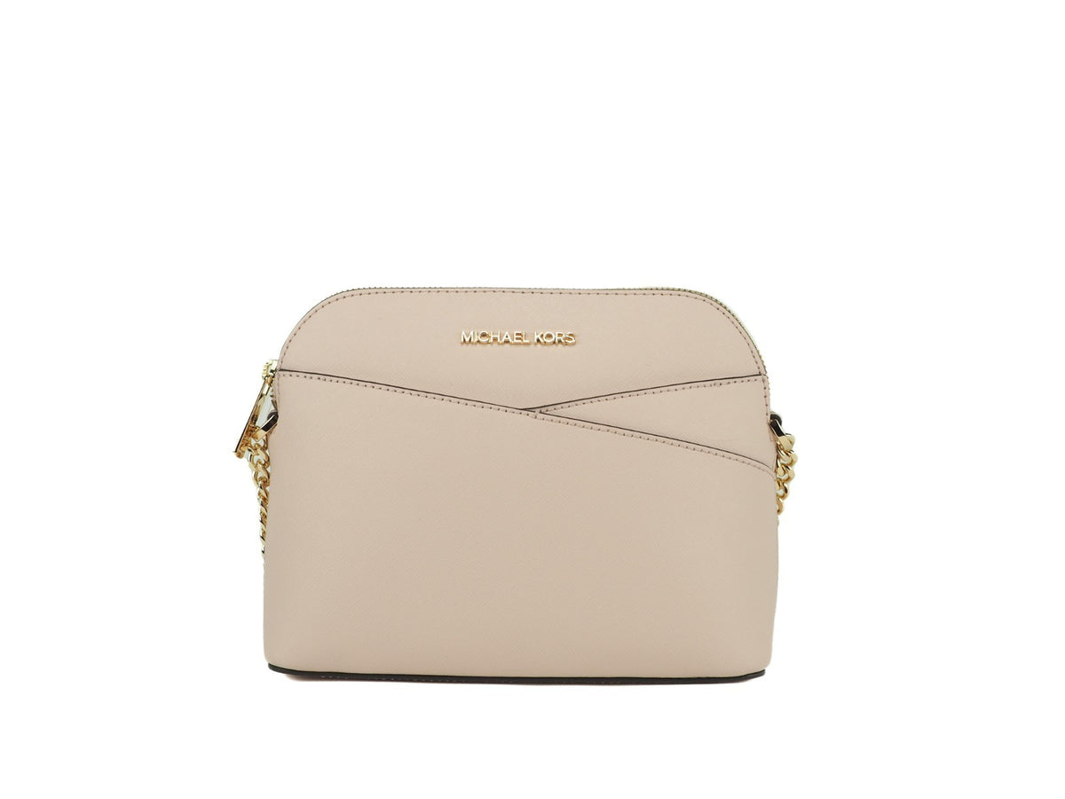 Michael Kors - Polished Leather Dome Crossbody Bag - Beige Michael Kors
