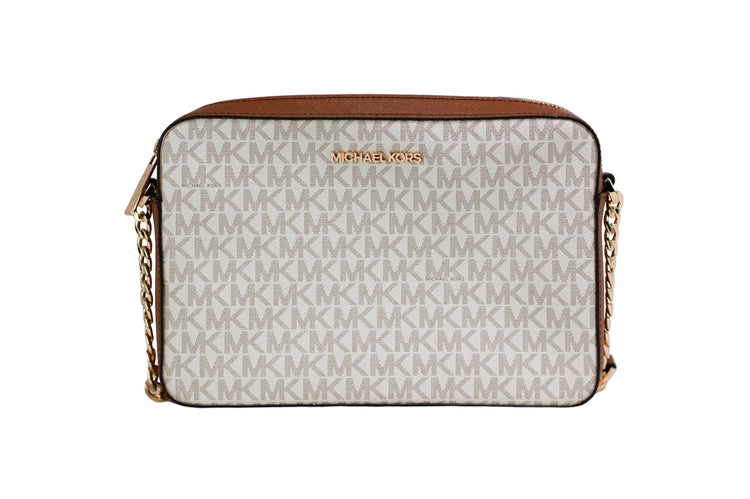 Michael Kors - Polished Monogram East-West Crossbody Bag - Vanilla Michael Kors