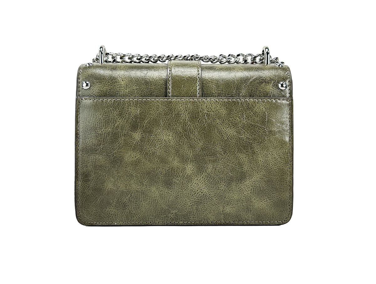 Michael Kors - Edgy Studded Faux Leather Chain Crossbody Bag - Green Michael Kors