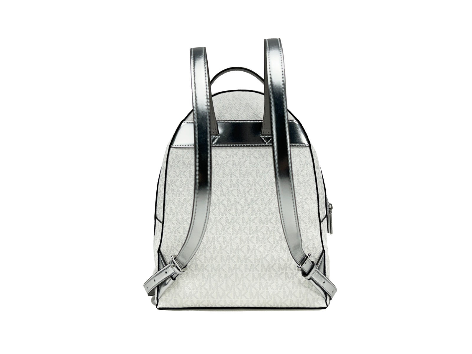 Michael Kors - Polished Monogram Medium PVC Backpack - Silver Michael Kors