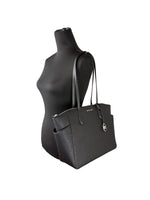 Michael Kors - Polished Leather Medium Signature Tote Bag - Black Michael Kors