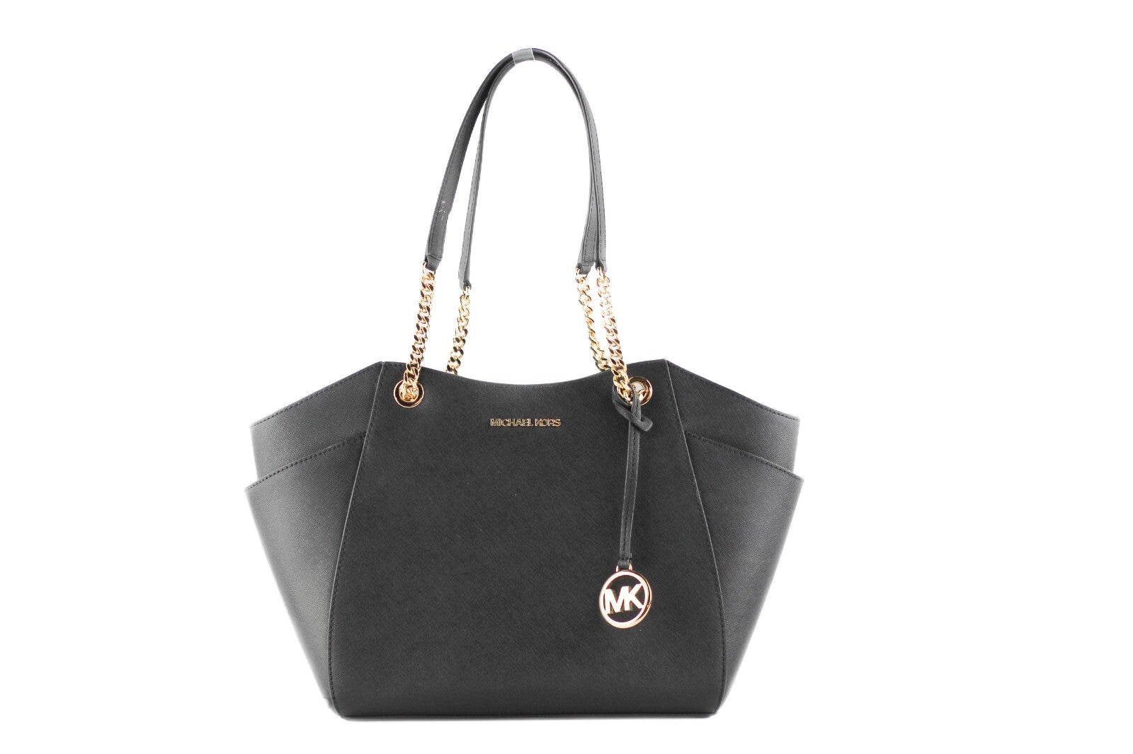 Michael Kors - Polished Signature PVC Large Chain Tote Bag - Black Michael Kors