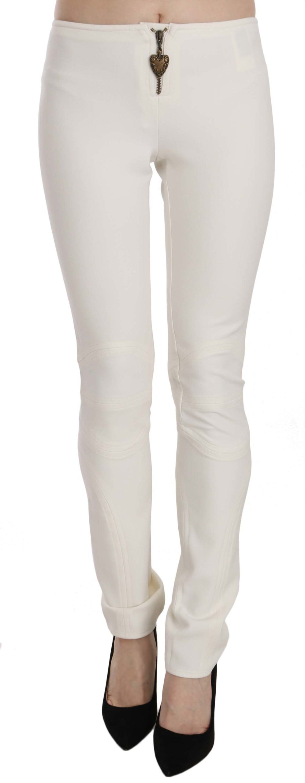 Just Cavalli - Polished Mid-Rise Skinny Dress Trousers - White Just Cavalli