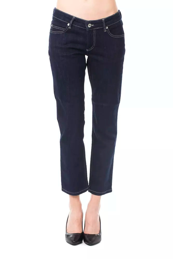 Ungaro Fever - Sophisticated Dark Denim Straight Leg Capri Jeans - Blue Ungaro Fever