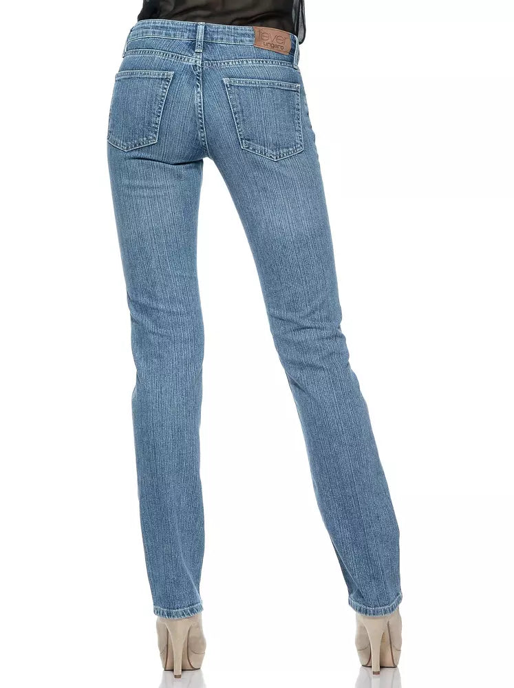 Ungaro Fever - Classic Cotton Blend Regular Fit Straight Leg Jeans - Light Blue Ungaro Fever