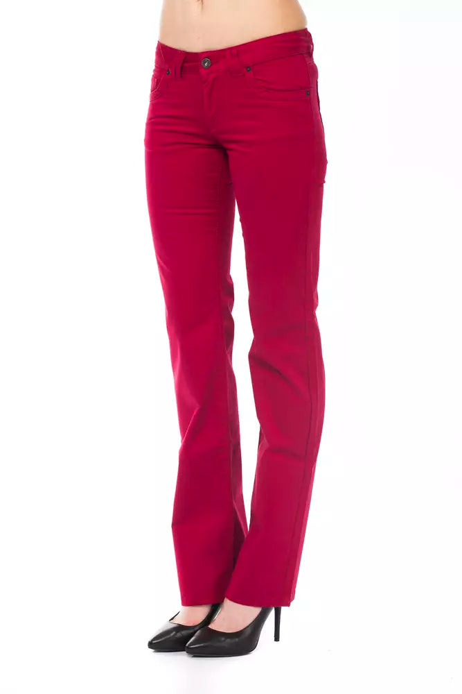 Ungaro Fever - Bold Regular Fit Cotton Straight Leg Pants - Red Ungaro Fever