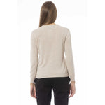 Baldinini Trend - Elegant Cashmere Blend Regular Fit V-Neck Sweater - Beige Baldinini Trend